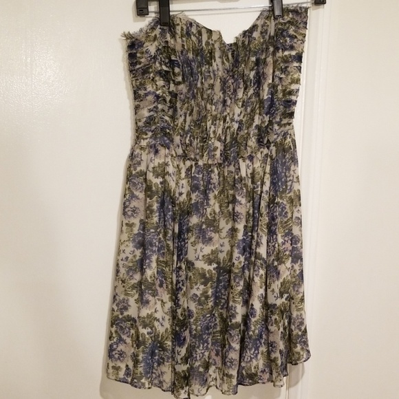 💕GREYLIN💕 Botanical Chiffon Strapless Dress - Picture 2 of 6